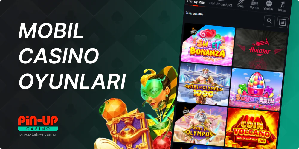 Pin Up mobil uygulamasındaki casino oyunları kataloğu