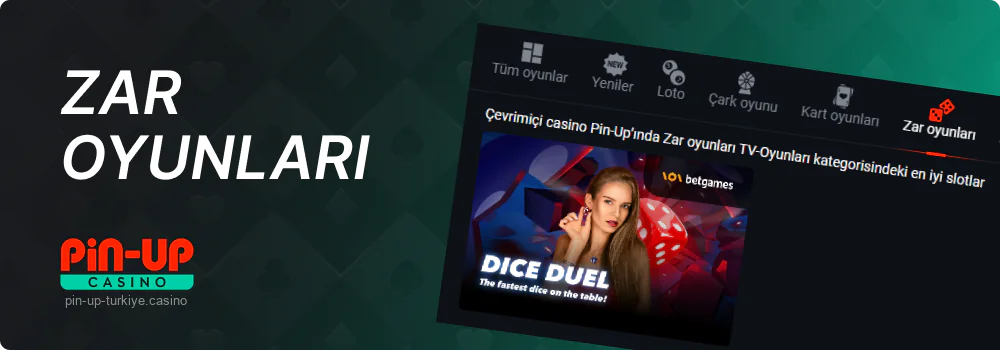 Pin Up Türkiye Online Casino'da Zar oyunları