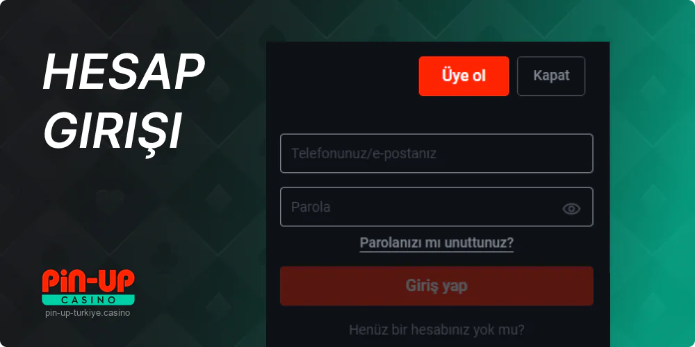 PinUp Türkiye hesabınıza giriş yapın