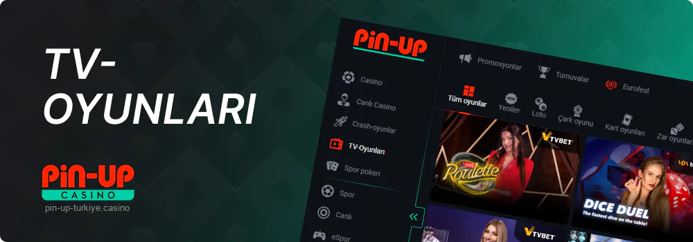 Pin Up Türkiye Online Casino'da TV oyunları