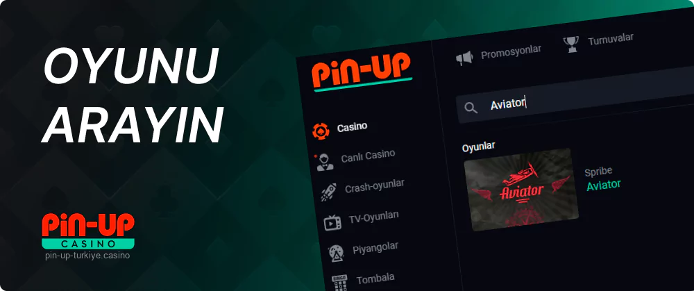 Casino Pin Up oyun kataloğuna geçiş