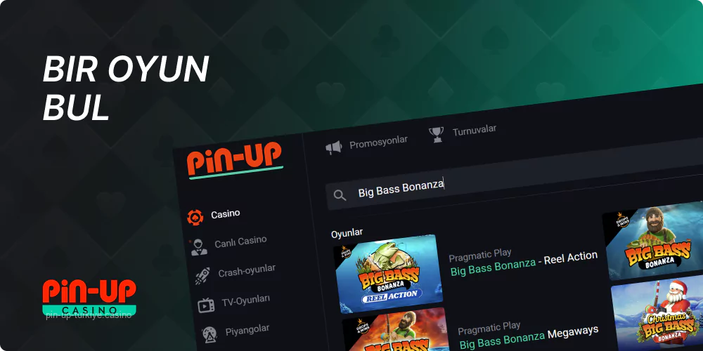Slotlar sekmesinde Big Bass Bonanza Pin Up oyununu bulun