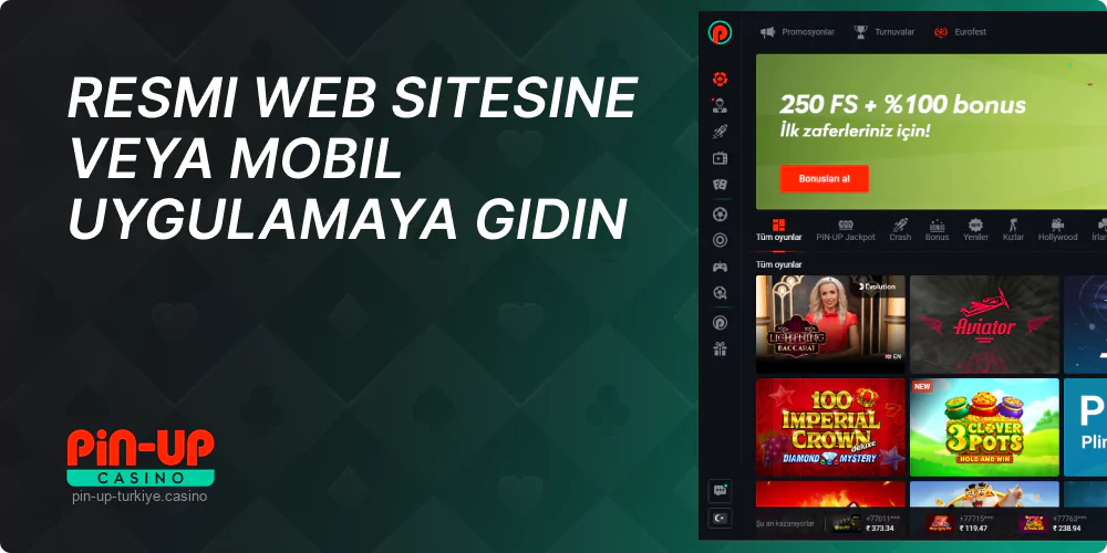 Pin Up kumarhanesini Pin Up uygulama veya web sitesi üzerinden açın