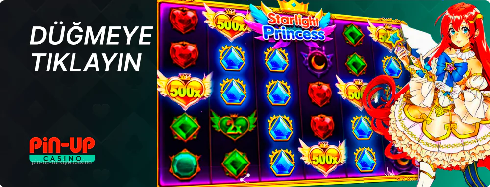 Ekranın ortasındaki döndürme düğmesine tıklayın Pin Up