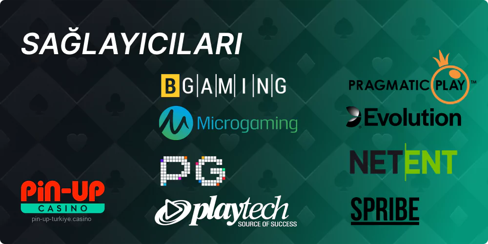 Pin Up, çok çeşitli tanınmış slot sağlayıcılarıyla